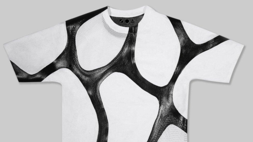 Vegan leather on T-shirt