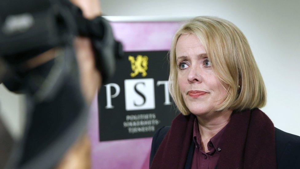 Head of the Norwegian domestic intelligence service PST, Marie Benedicte Bjornland, addresses the media in Oslo on 13 December 2014