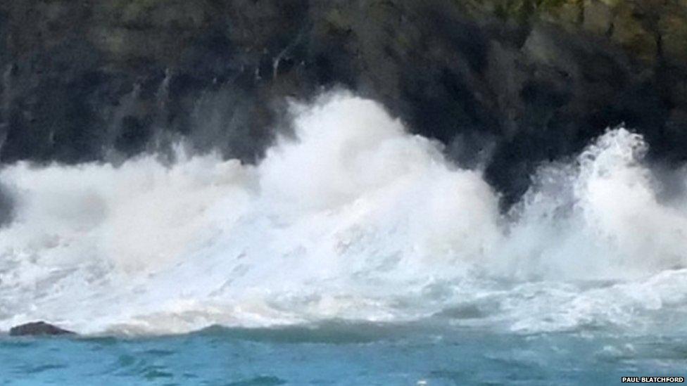 Newquay stormy waves, August