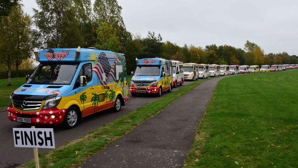 Ice cream vans on the circuit