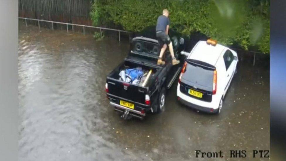 Blue Boar Inn car park flooding