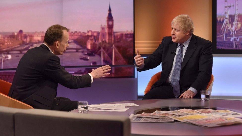 Boris Johnson on the BBC's Andrew Marr show