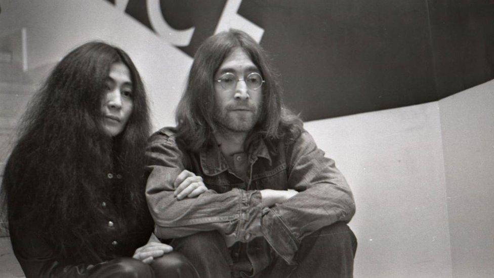 Yoko Ono and John Lennon in Cambridge, March 1969