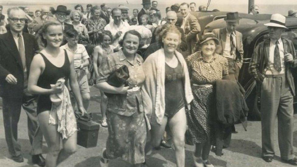 Photo of Jenny James after the channel swim