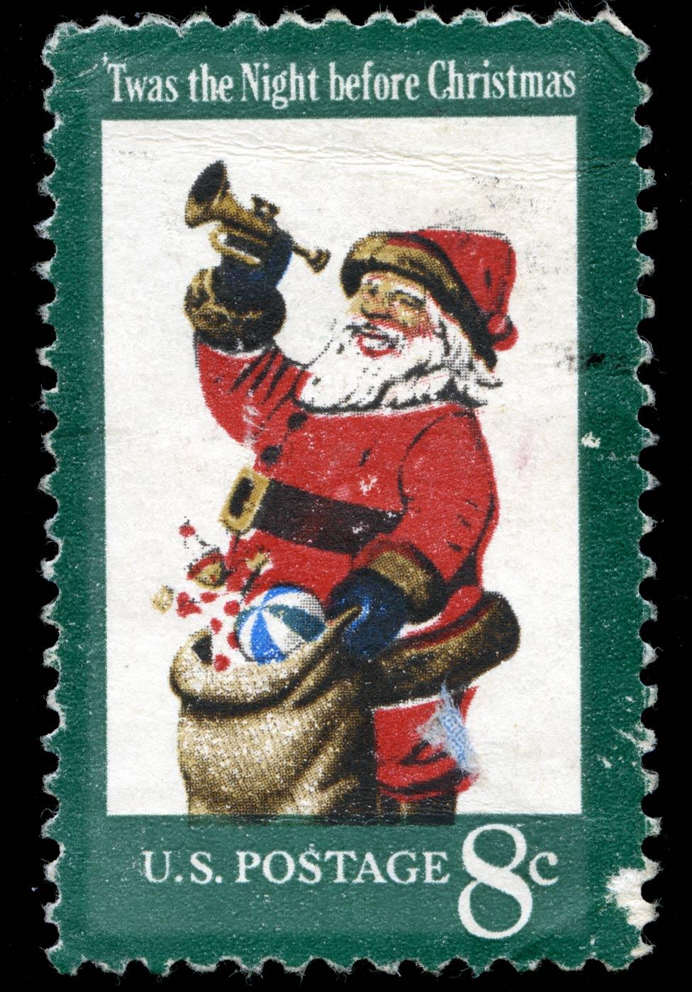 A US stamp commemorating "'Twas the Night Before Christmas"