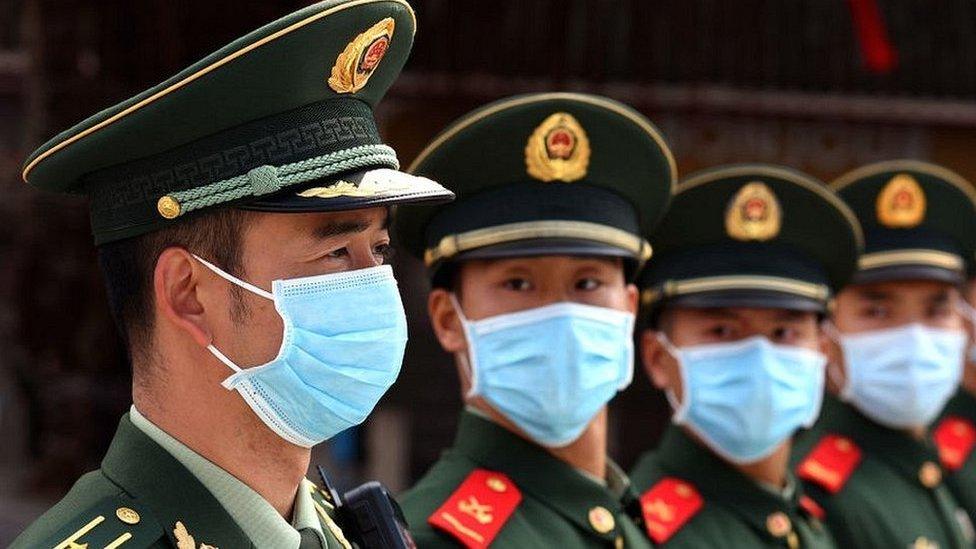 China police on parade