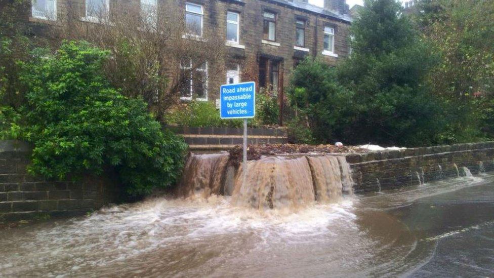 Flooding in Slaithwaite