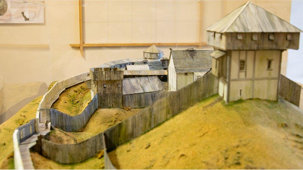 A model of Montgomery Castle originally