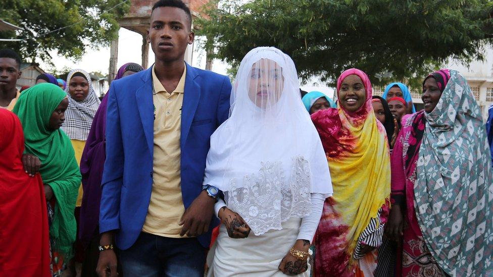 A couple getting married in Mogadishu, Somalia