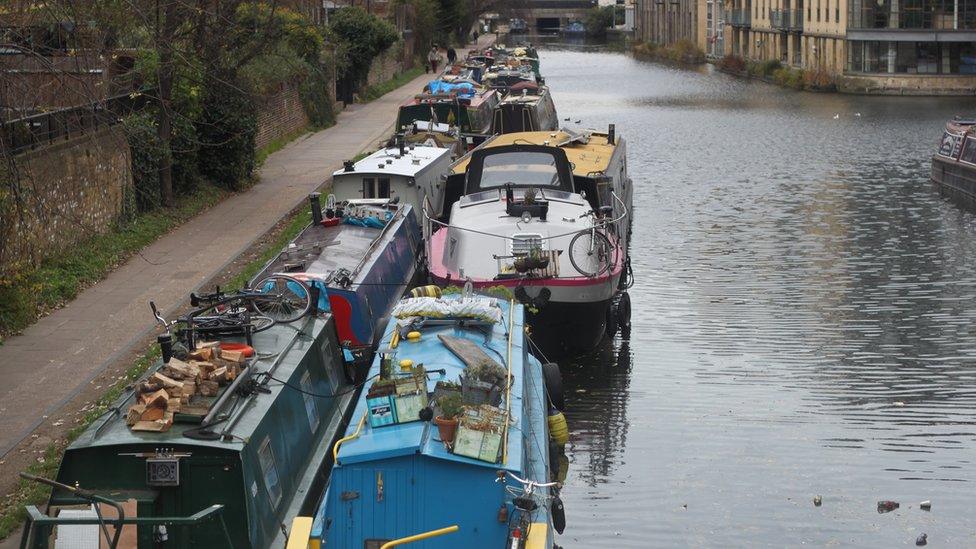 Canal boats near King's Cross