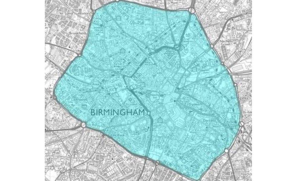 Map of proposed clean air zone