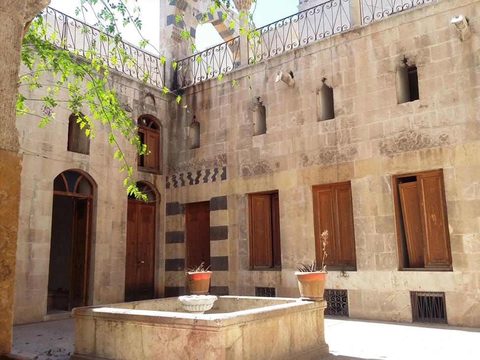 Zahed's courtyard after the war