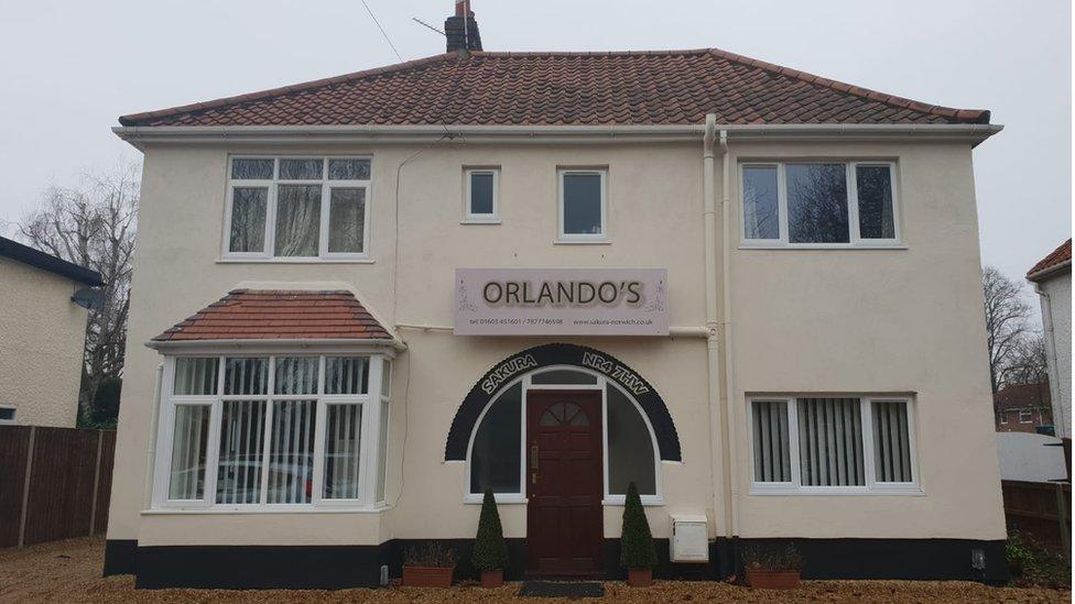 House on Earlham Rd with Orlando's sign