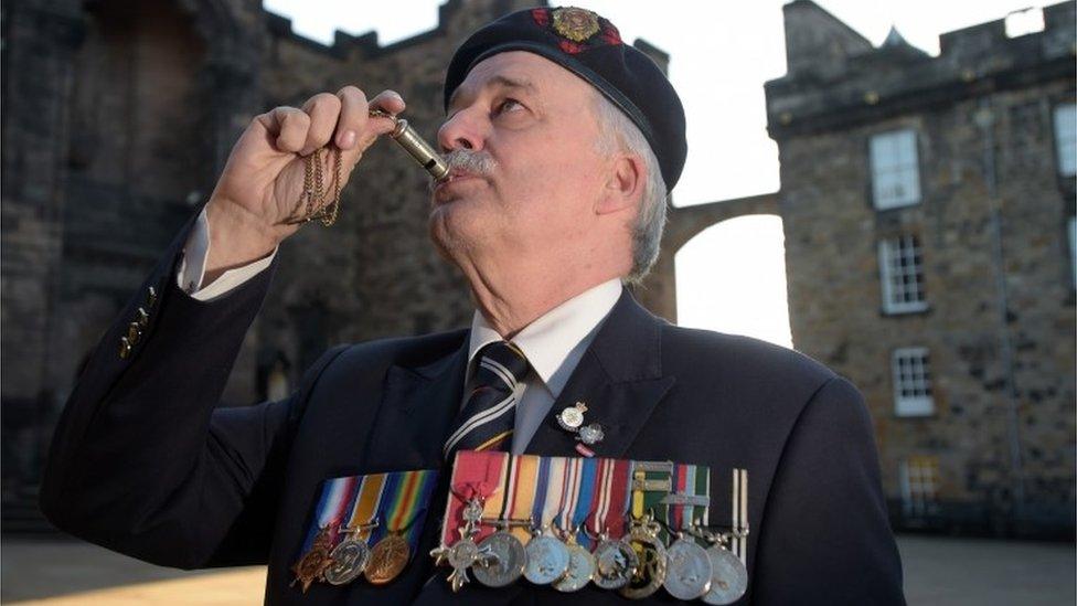 World War One whistle being blown