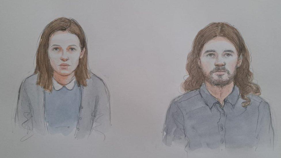 Court sketch of Brianna Ghey's killers