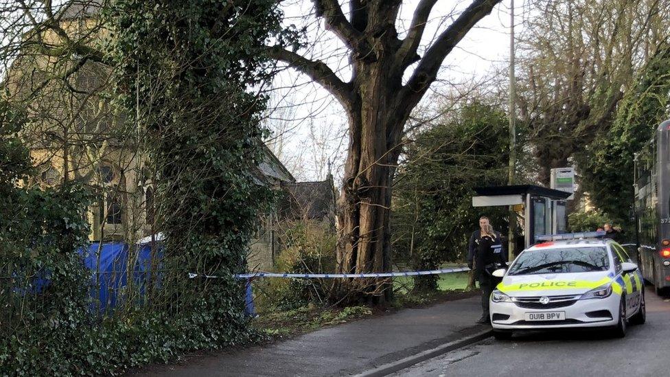 Cordon outside St Frideswide Church