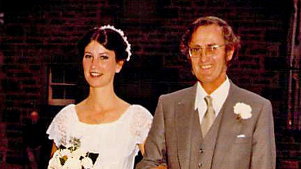 Jenny with her father Hamish Dawson on her wedding day in 1980