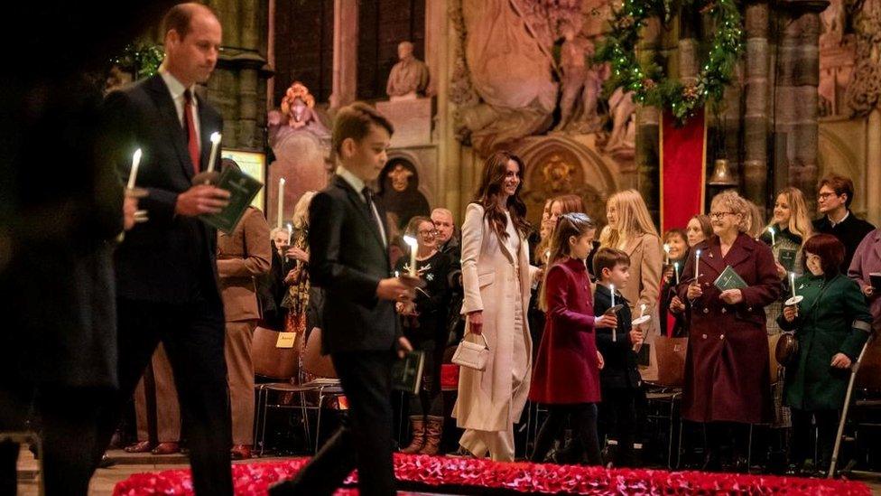 Royal Christmas carol service at Westminster Abbey