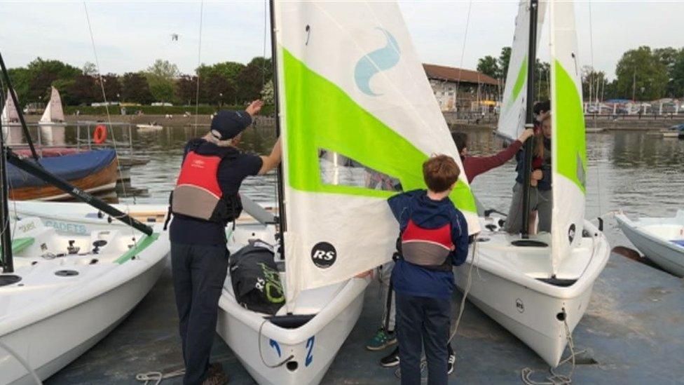 Young people learning sea and boat skills