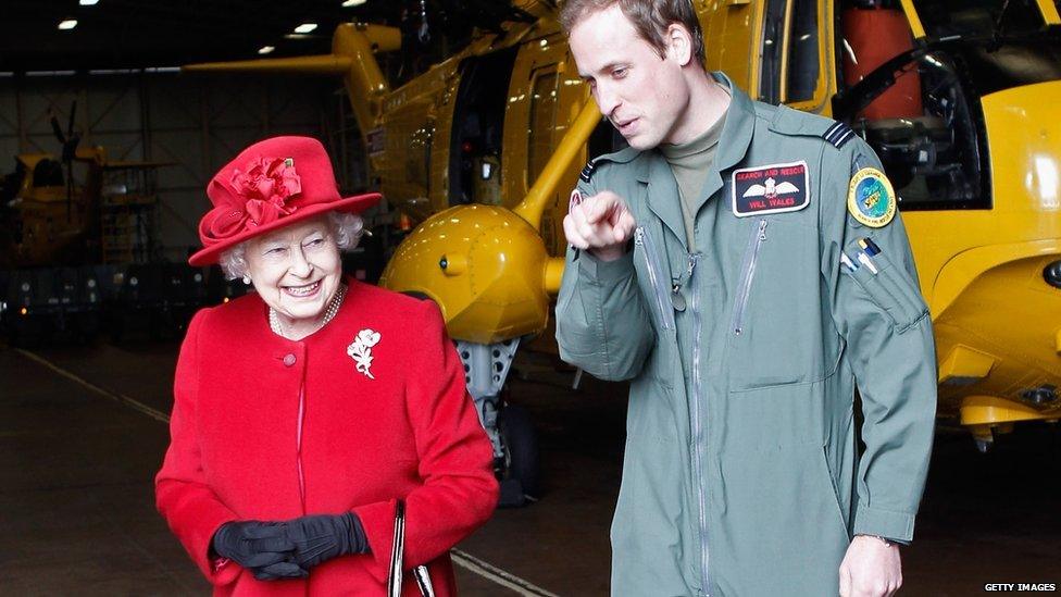 Queen Elizabeth II and Prince William