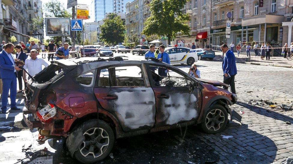 Sheremet's car wrecked by bomb blast in Kiev, 20 July 16