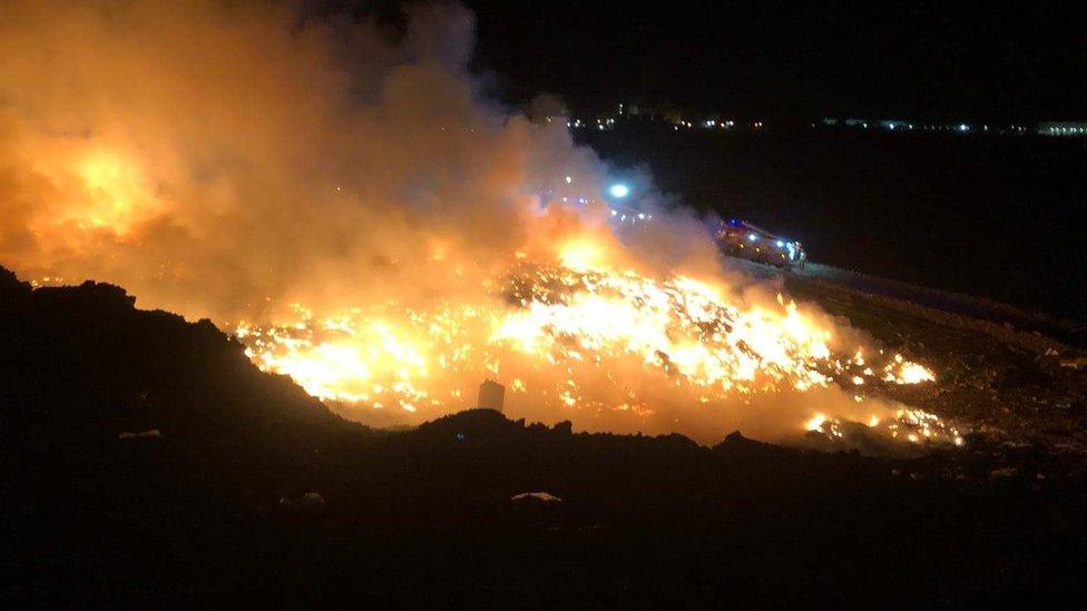 The landfill site fire