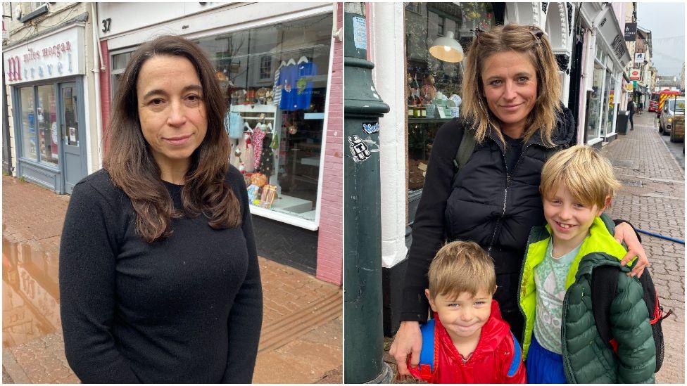 Catherine Hall a Susie Martinez a'i meibion yn Nhrefynwy