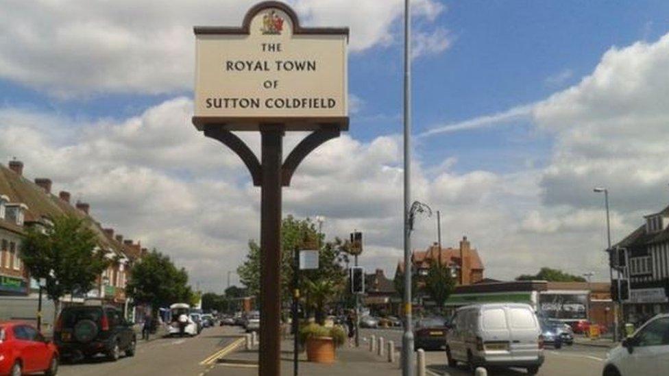 The Royal Town of Sutton Coldfield sign