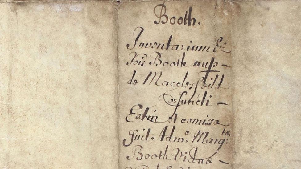 1697 probate inventory for John Booth of Macclesfield in Cheshire