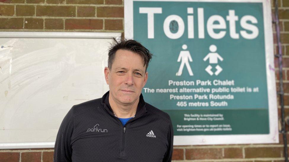 Adam Penwarden outside the Preston Park Chalet toilets