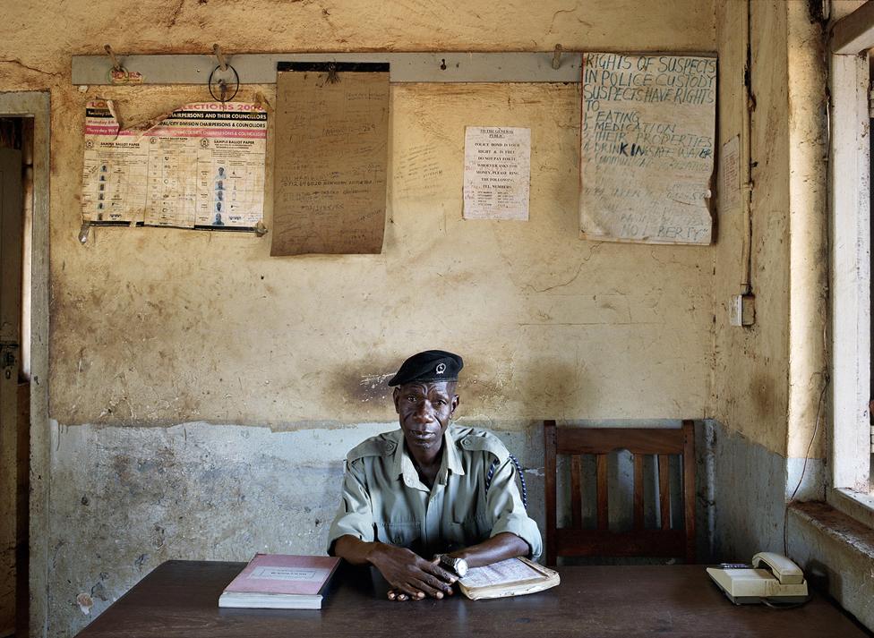 Police officer in Jinja, eastern Uganda