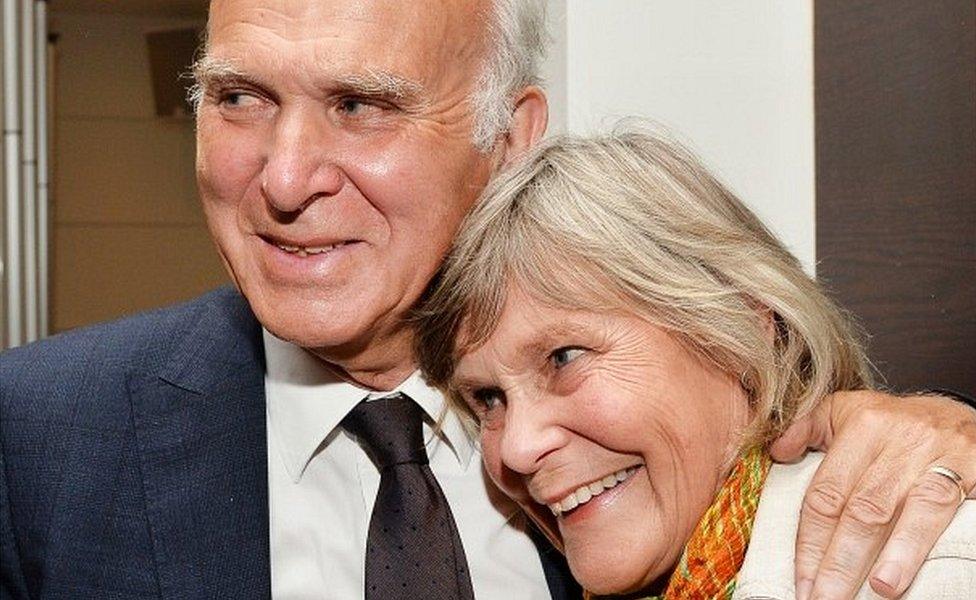 Vince Cable with his wife Rachel