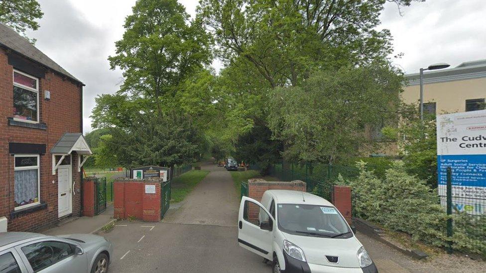 Entrance to recreation ground in Cudworth