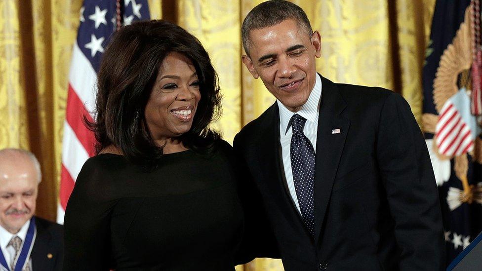 Oprah Winfrey and Barack Obama