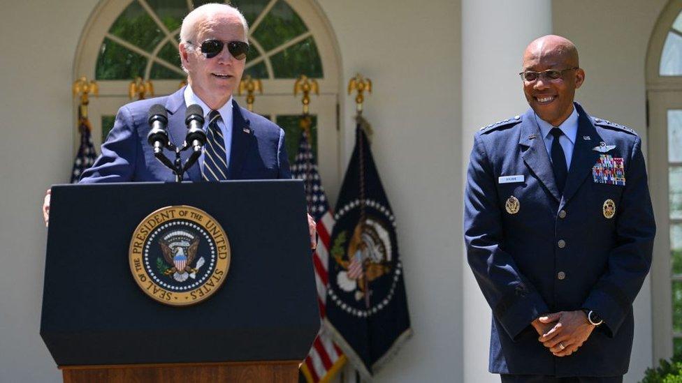 President Joe Biden and Gen Charles Brown