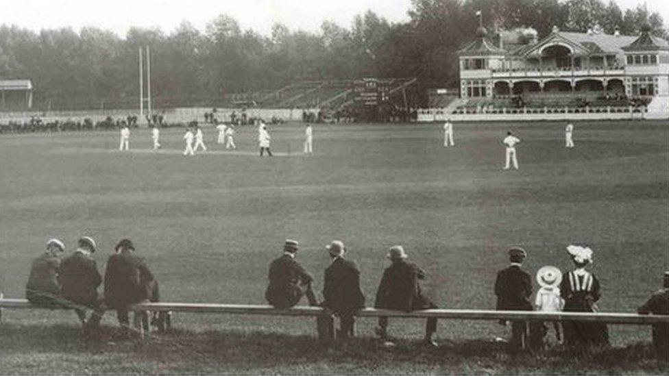 A cricket match at Cardiff Arms Park