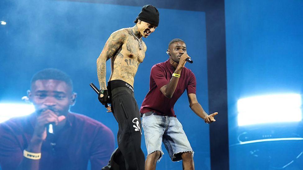 Dave and Central Cee perform together