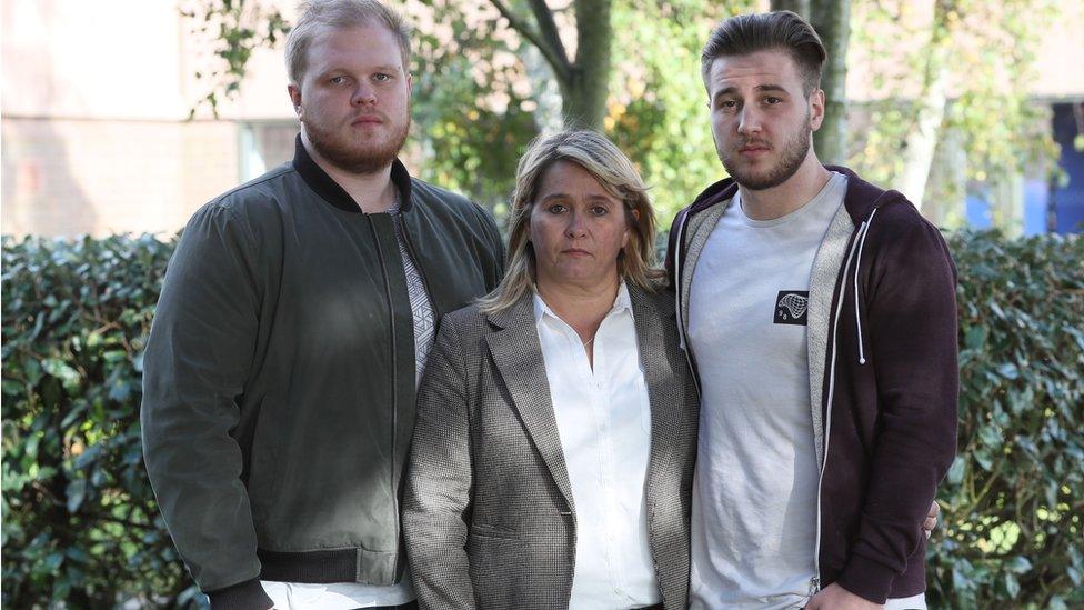 Darroch Mckeague, right, with his mother Nicola Urquhart and brother Makeyan