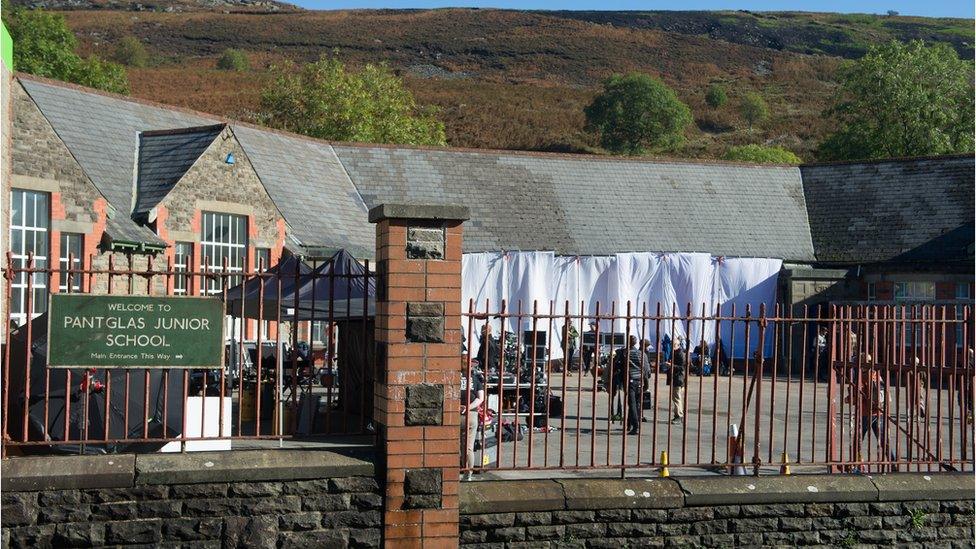 The filming in Aberfan