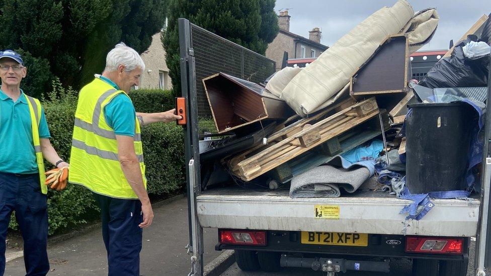 Refuse workers in Clydebank