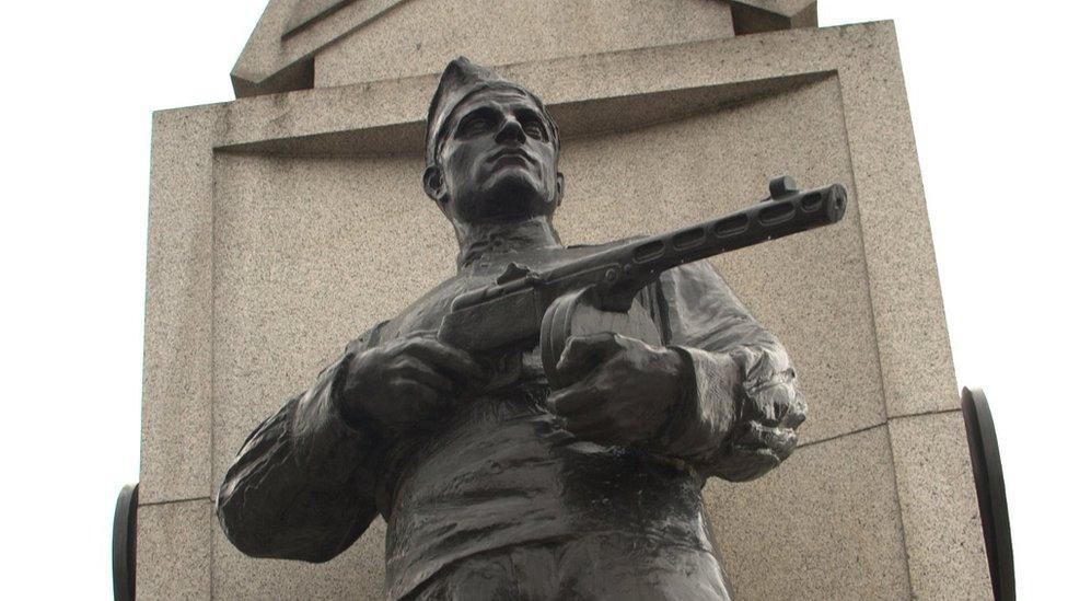 The Soviet military memorial in Prague