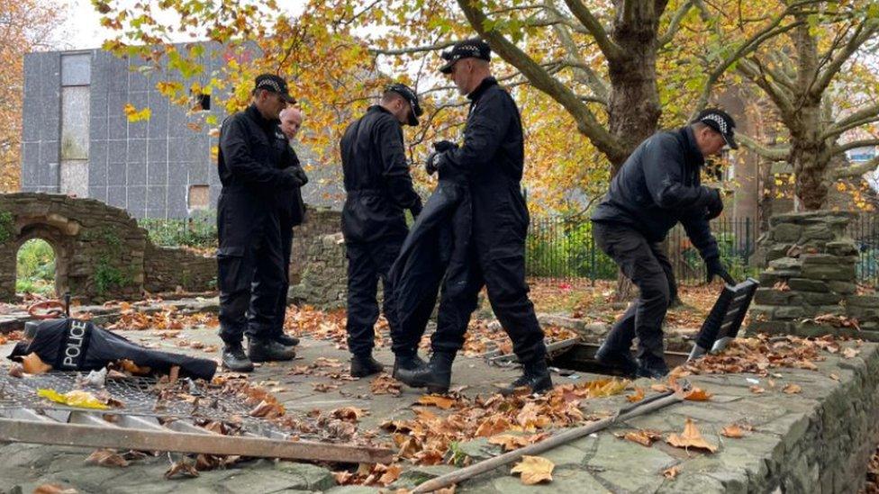 Police searching Castle Park