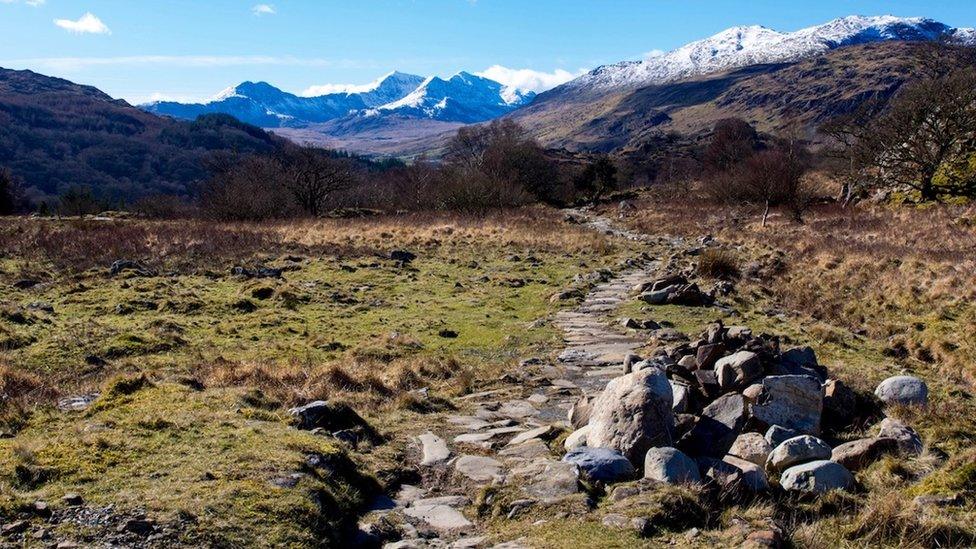 Snow and sunshine over Snowdonia as seen by Donald McNaught from Cardiff while walking around Capel Curig.