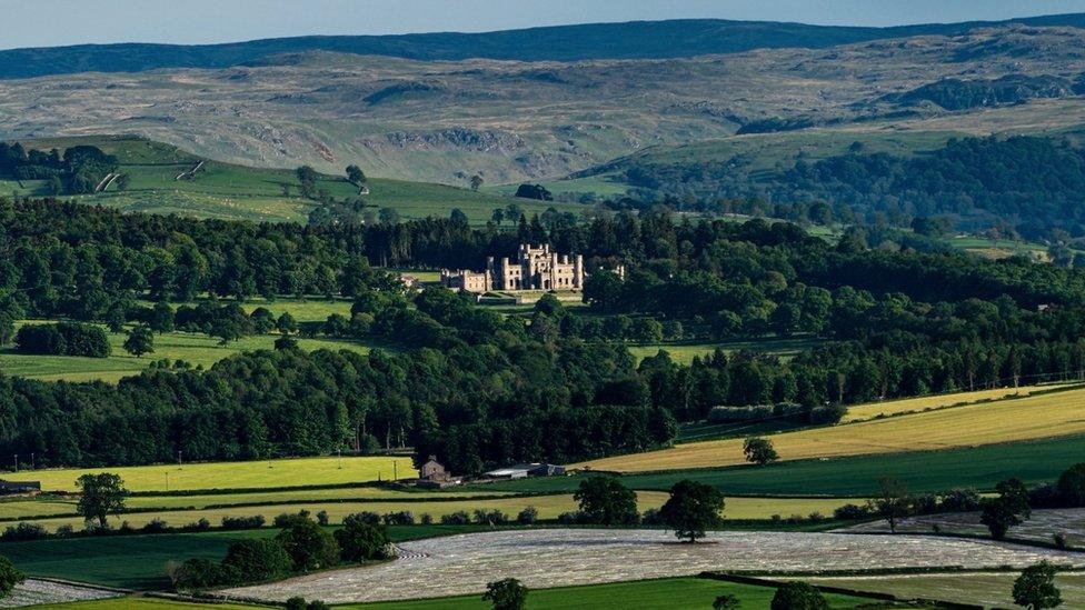 A view from Penrith Beacon looking towards Lowther Castle