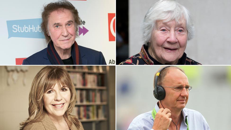 Ray Davies, Baroness Williams, Jonathan Agnew and Maggie Philbin