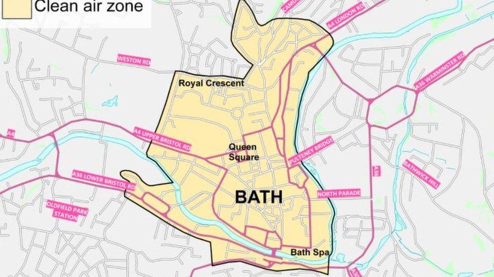 Proposed clean air zone charging area