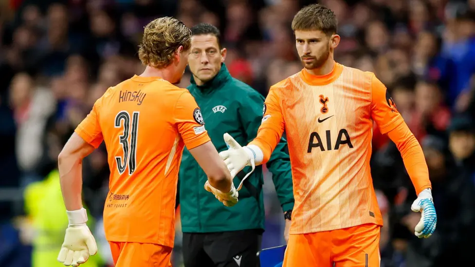 Spurs goalkeeper Antonin Kinsky to take his place as first-choice once Guglielmo Vicario has hernia surgery next week 