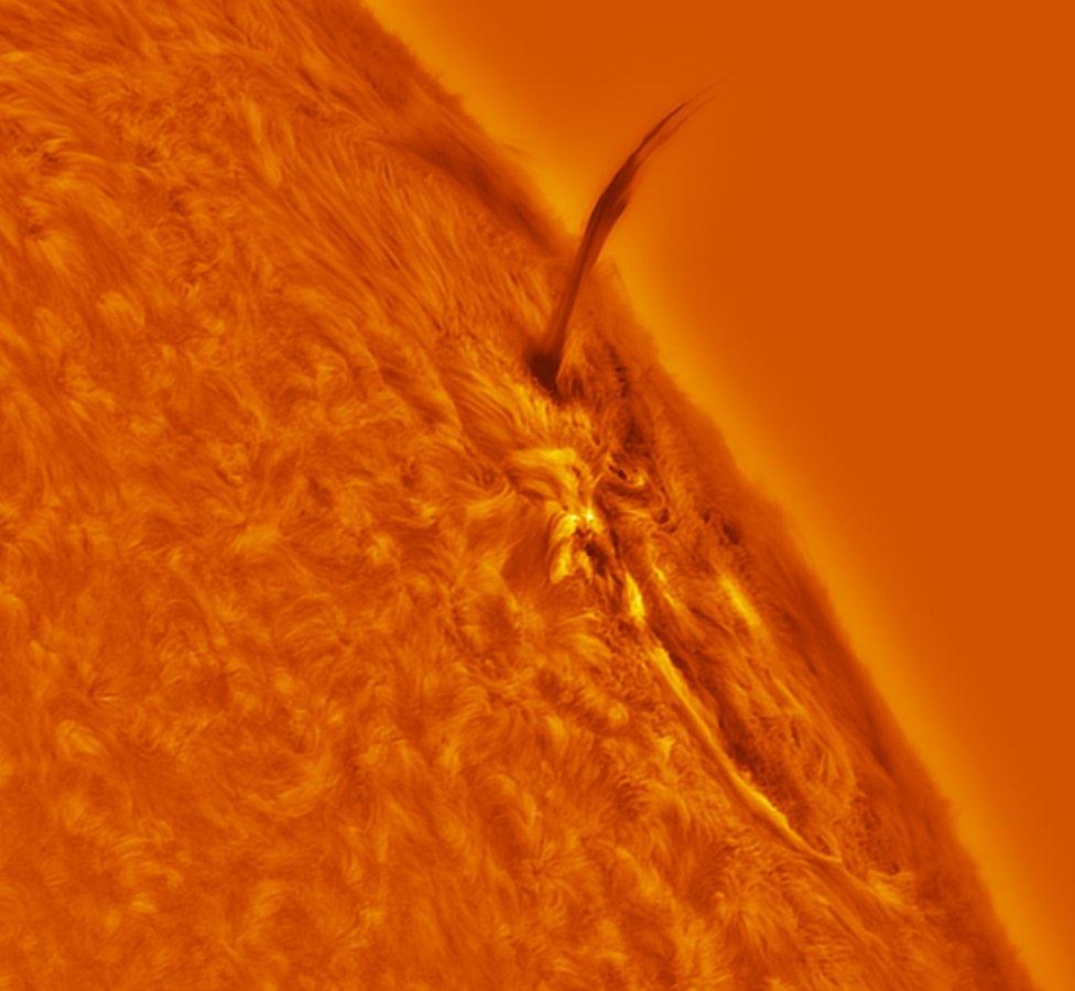 Coloured Eruptive Prominence