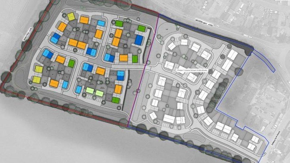 Diagram of planned houses