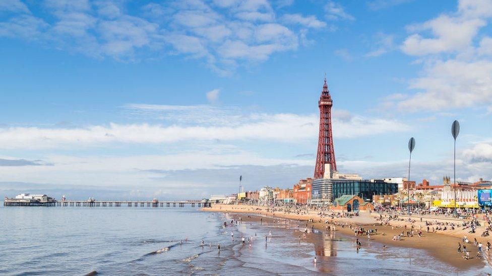 The seafront near Blackpool beach